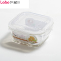 High borosilicate square glass bento lunch box storage food prep container with lid